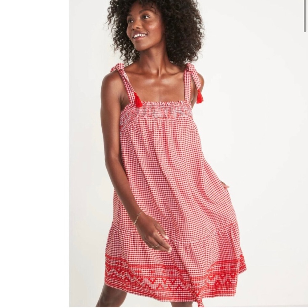 Old Navy Small red and white gingham summer dress